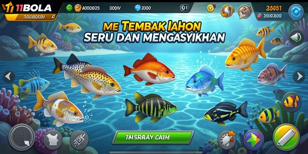 Screenshot gameplay Tembak Ikan dalam 11BOLA yang seru.
