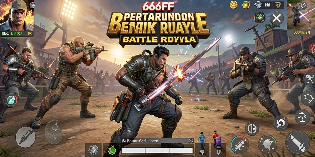 Gameplay intens dan seru di 666FF saat pertarungan Battle Royale.