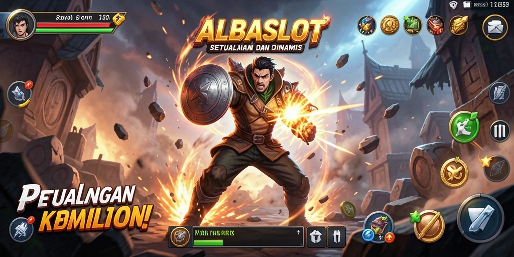 Tampilan gameplay ALBASLOT yang mendebarkan dan penuh aksi.