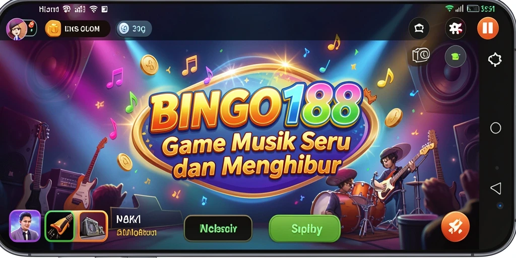 Tampilan gameplay seru dari BINGO188 dengan musik yang menggembirakan.