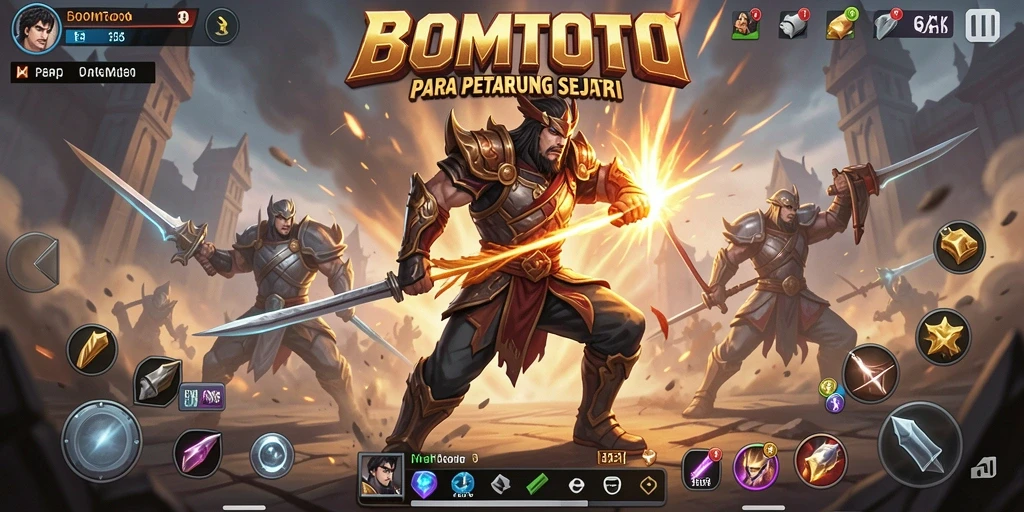 Tampilan seru pertarungan BOMTOTO yang penuh aksi.