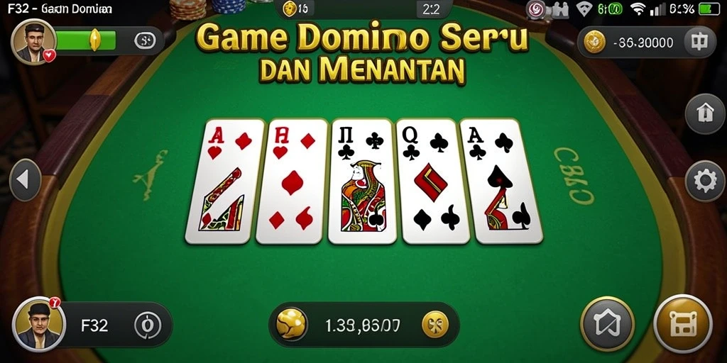 Tampilan gameplay F32 yang menarik dan penuh aksi dalam permainan Domino.