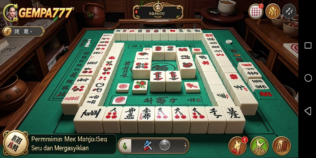 Screenshot gameplay GEMPA777 menunjukkan keseruan permainan Mahjong.
