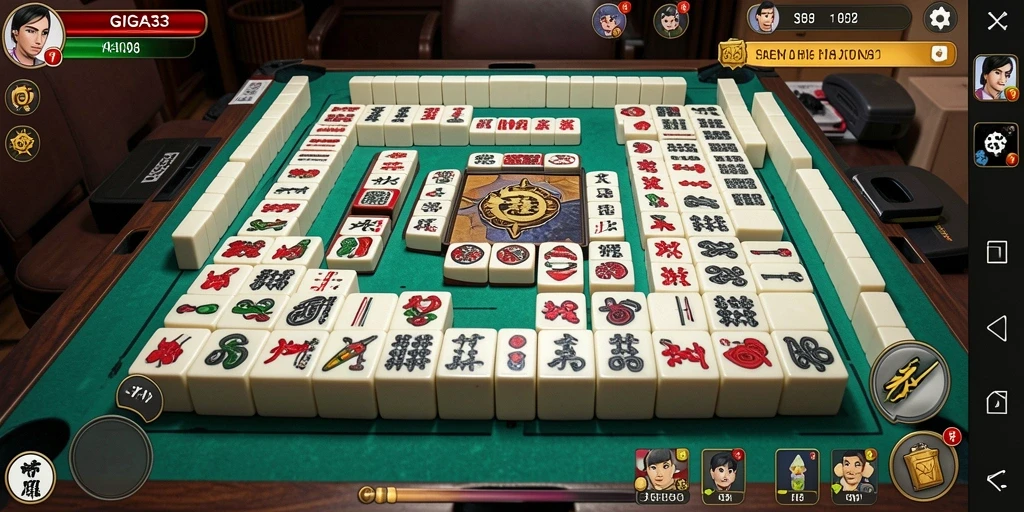 Screenshot GIGA33 menampilkan gameplay Mahjong yang seru dan menantang.