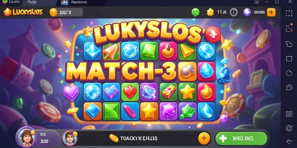 Tampilan gameplay LUCKYSLOTS yang menampilkan aksi mencocokkan simbol.