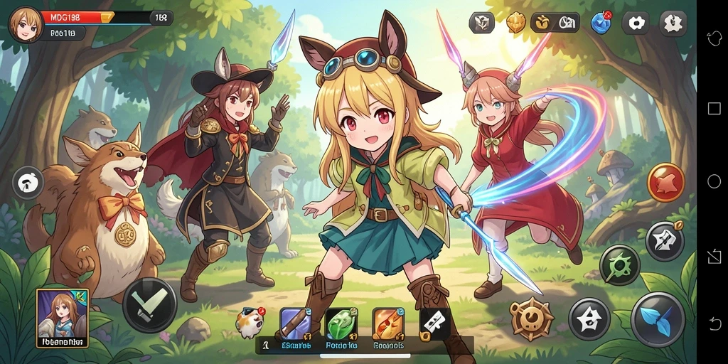 Tampilan gameplay MDG188 dengan karakter anime yang memukau.