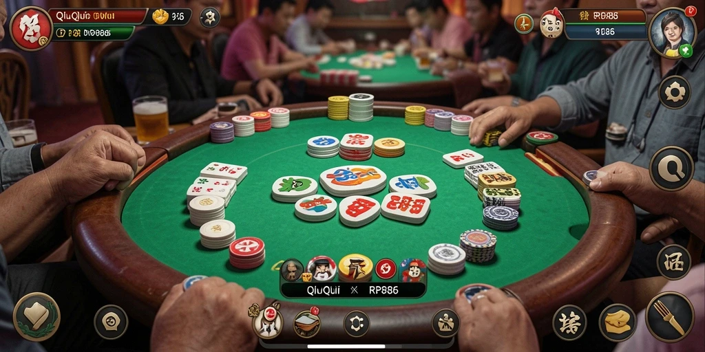 Tampilan gameplay QiuQiu yang menarik dan kompetitif.