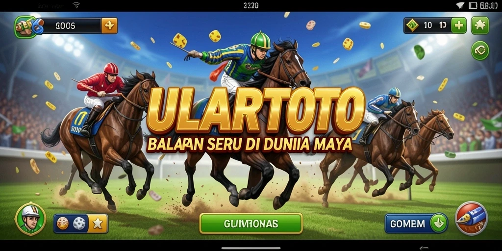 Screenshot ULARTOTO menampilkan aksi balapan menarik di lintasan.